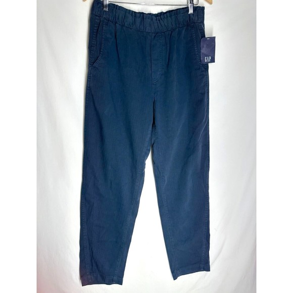 GAP Pants - NWT GAP Women's Pull-On Pants Size 10 Navy Herringbone High Rise Elastic Waist